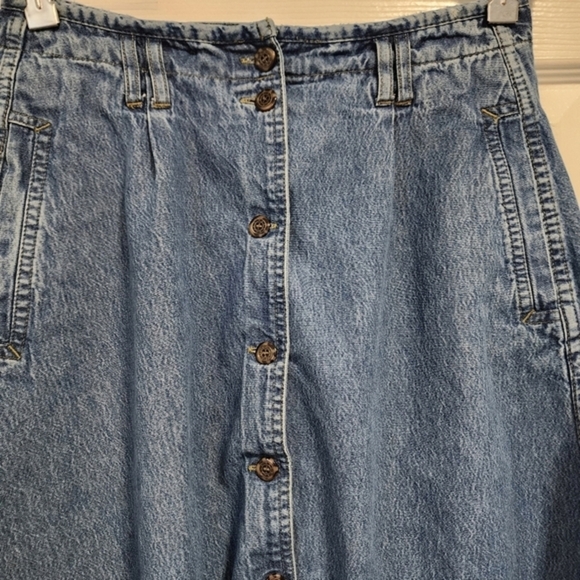Bugle Boy Collection for Her Vintage‎ Button Down Denim Maxi Skirt Junior 10 - Picture 4 of 13